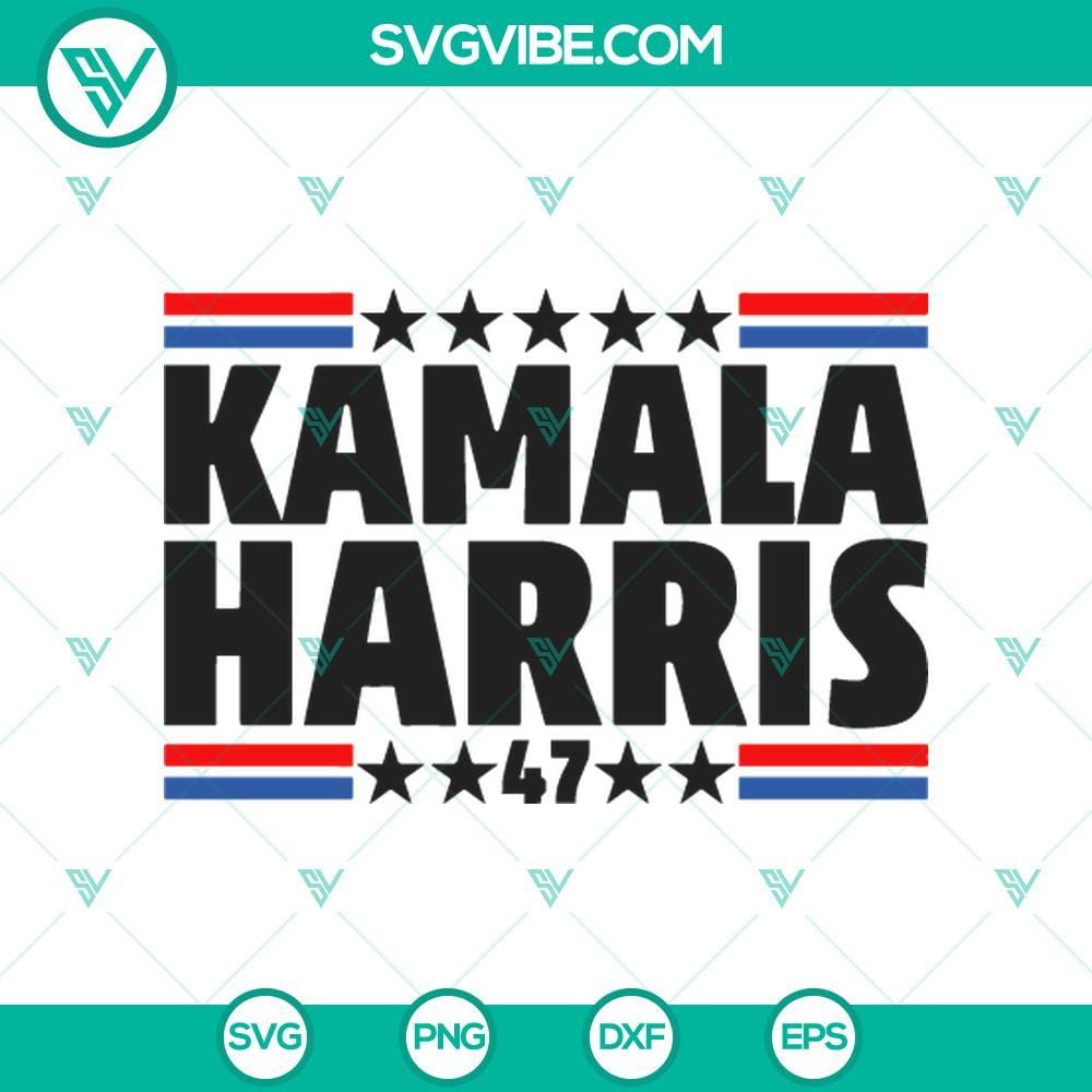 Kamala Harris 47 SVG, Kamala Harris President SVG, Kamala Harris 2024 SVG PNG Kamala Harris 47 logo SVG for President 2024 campaign merchandise.