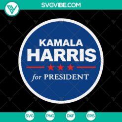 Kamala Harris for President 2024 political campaign SVG and PNG graphics for supporters.