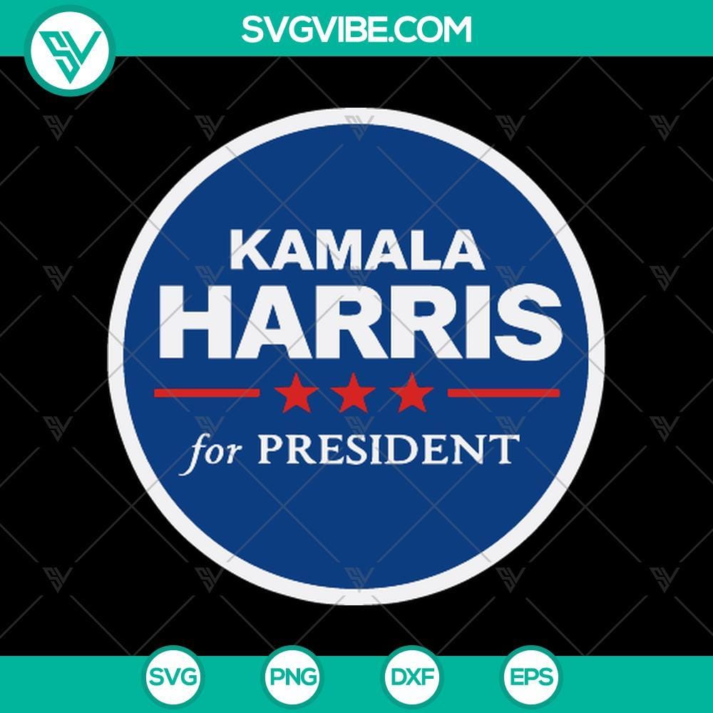 Kamala Harris For President SVG, Kamala Harris 2024 SVG, Kamala Harris SVG PNG Kamala Harris for President 2024 political campaign SVG and PNG graphics for supporters.