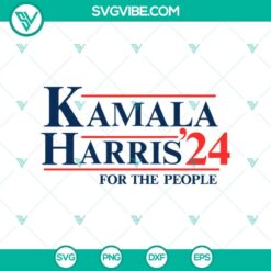 Kamala Harris For The People 2024 SVG design featuring Kamala Harris with transparent background, ideal for campaign materials.