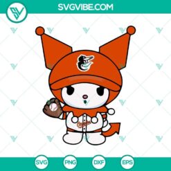 Kuromi Baltimore Orioles Baseball SVG, Sanrio Orioles Baseball MLB SVG, Kuromi Baseball Team SVG Cricut