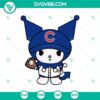 Kuromi Chicago Cubs Baseball MLB SVG - Sanrio Kuromi baseball team design for Cricut, featuring Chicago Cubs theme.