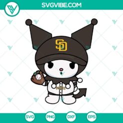 Kuromi San Diego Padres MLB SVG, Kuromi Baseball Team SVG, Kuromi San Diego Padres Baseball SVG Cricut