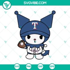 Kuromi Texas Rangers Baseball SVG, Kuromi Baseball Team SVG, Kuromi Texas Rangers Baseball MLB SVG Cricut