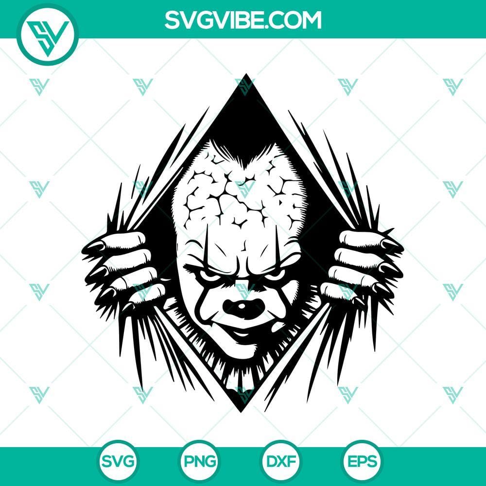 pennywise-peeking-svg-pennywise-evil-clown-peeking-svg-pennywise-peaking-horror-svg-mockup.jpg Pennywise evil clown peeking SVG, a spooky horror design for digital crafting projects.