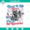 Funny Raccoon 4th of July SVG design with text "Back It Up Terry Put It In Reverse" in red and blue colors. Perfect for Independence Day.