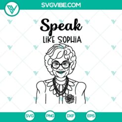 Sophia Golden Girls SVG design for Cricut with PNG format, perfect for Golden Girls fans.