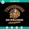 Tennessee Vols 2024 World Series Champions logo in SVG PNG format with team colors and text, sports design elements.