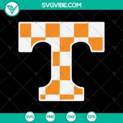 Tennessee Vols checkered SVG with Tennessee Volunteers logo in checkerboard design, ideal for fans and craft enthusiasts.