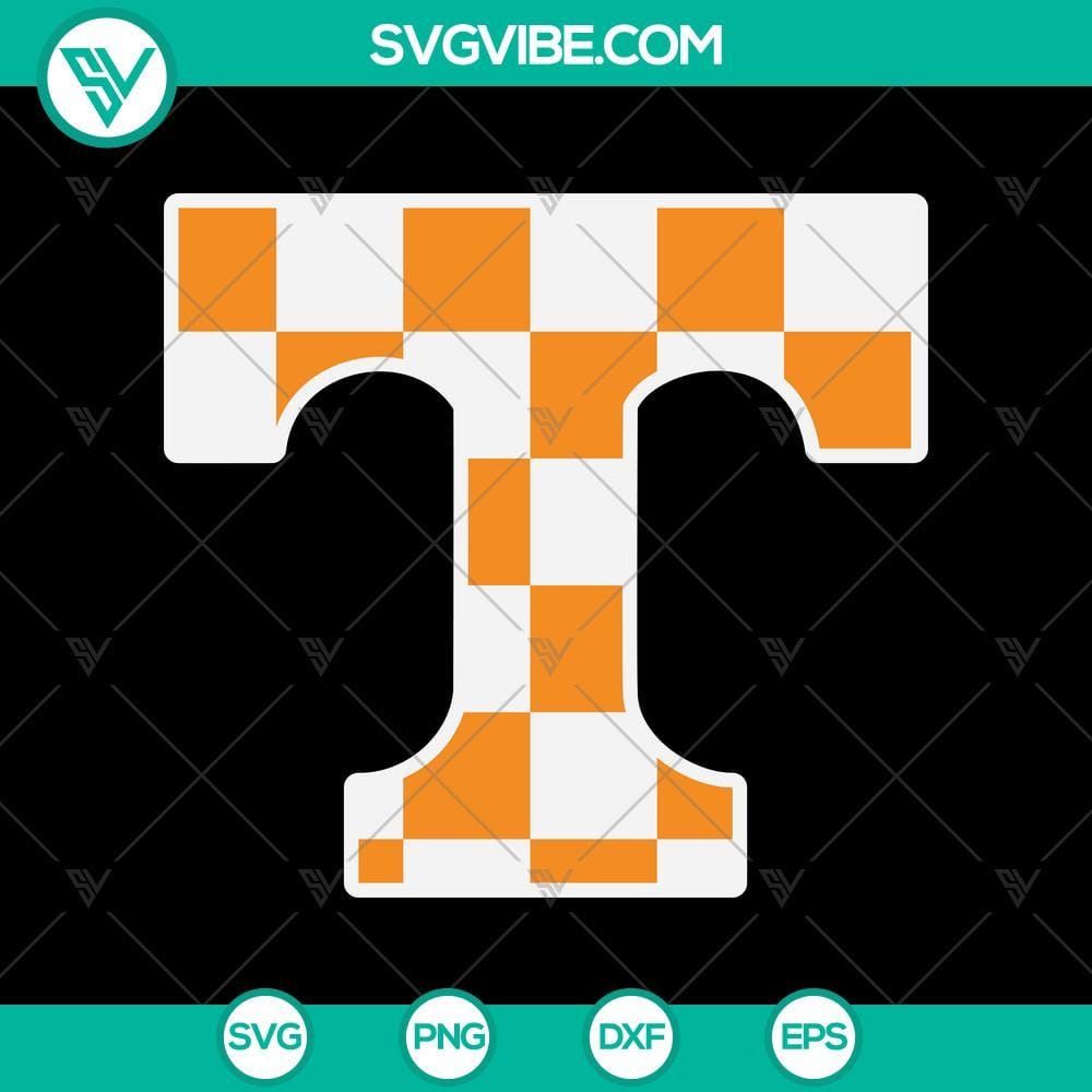 Tennessee Vols Checkered SVG, Checkerboard Tennessee Volunteers Logo SVG Tennessee Vols checkered SVG with Tennessee Volunteers logo in checkerboard design, ideal for fans and craft enthusiasts.