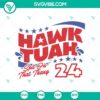 Trending Hawk Tuah 24 Spit on That Thang SVG design with bold, vibrant colors and trendy elements for digital use.
