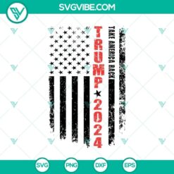 Distressed Trump 2024 flag SVG featuring Make America Great Again slogan. Perfect for showing support.
