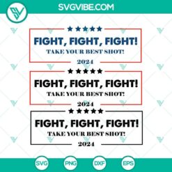Trump Rally Shooter and Trump 2024 themed SVG design for Cricut, featuring "Take Your Best Shot" slogan. Ideal for crafting projects.