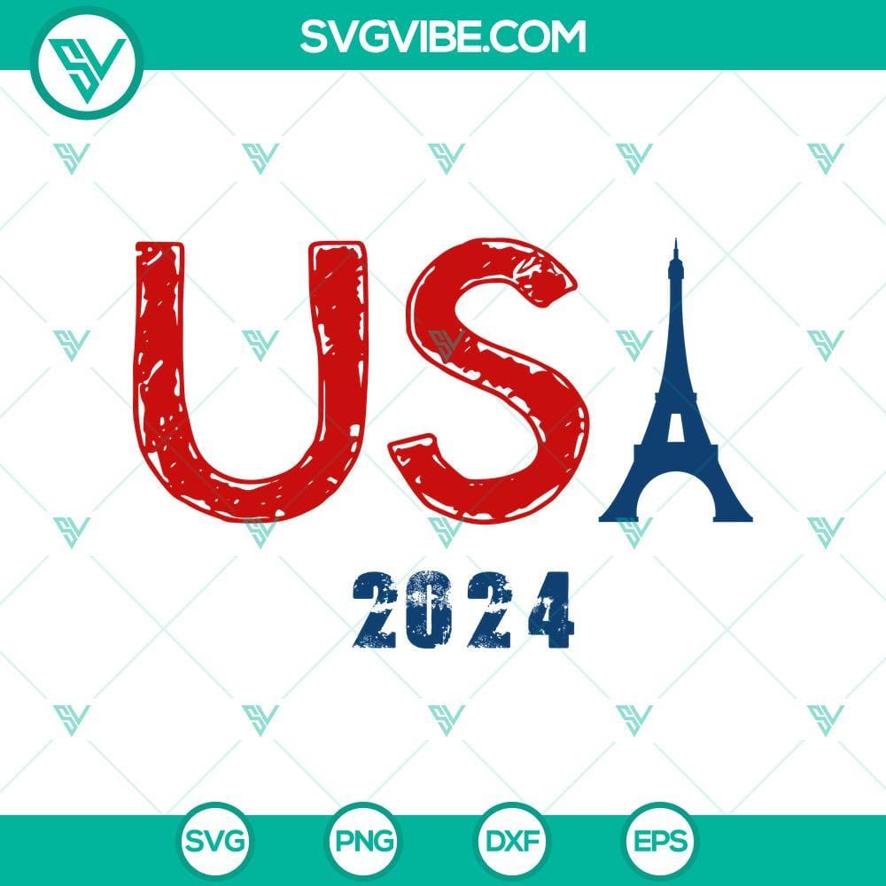 USA 2024 Eiffel Tower SVG, Team USA SVG, Paris 2024 Summer Olympics SVG USA 2024 Eiffel Tower SVG featuring Team USA and Paris 2024 Summer Olympics design, ideal for crafting projects.