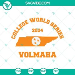 Volmaha SVG design for Baseball College World Series Champions 2024 featuring Tennessee Vols logo. Great for sports fans.