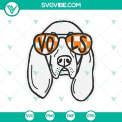 Vols Smokey Dog SVG, Orange Checkered Sunglasses SVG, Tennessee Volunteers Smokey Mascot SVG