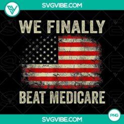 We Finally Beat Medicare digital product achievement badge with checkmark symbol on a white background.
