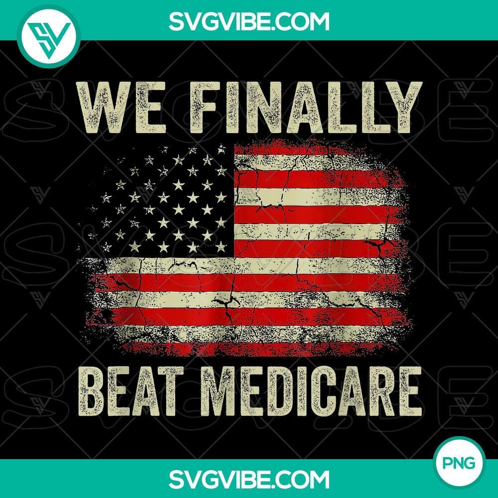 We Finally Beat Medicare PNG We Finally Beat Medicare digital product achievement badge with checkmark symbol on a white background.