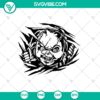 Chucky doll peeking SVG for Halloween, includes PNG, DXF, and EPS files.