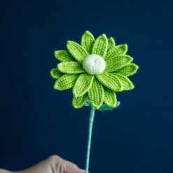 Crochet lavender daisy flower PDF pattern with free video tutorial, ideal for crafters and beginners.