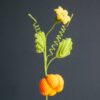 Crochet pumpkin branch PDF pattern with free video tutorial, fall-themed DIY project for crafting lovers.