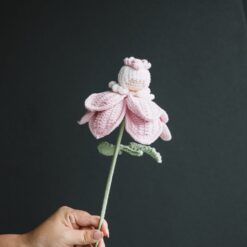 Crochet Rose Fairy PDF Pattern with Free Video Tutorial, detailed step-by-step instructions for crafting a fairy doll with roses.