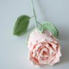 Crochet wineglass rose PDF pattern with video tutorial, perfect for beginners.