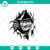 Freddy Krueger peeking SVG for Halloween, comical design in PNG, DXF, EPS formats for downloads.