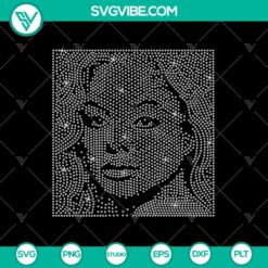 Janet Jackson rhinestone SVG template with digital design elements for crafts and projects.