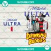 Jason Voorhees and Freddy Krueger Drink Buddies horror sublimation PNG for Michelob Ultra beer drinkers, ideal for Halloween-themed designs.
