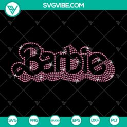 Barbie rhinestone template SVG for cutting machines, ideal for DIY crafts and fashion design projects.
