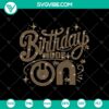 Rhinestone SVG Birthday Mode ON design with sparkly birthday text, perfect for birthday-themed digital projects.