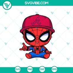 Baby Spiderman Atlanta Braves Baseball SVG, superhero and Atlanta Braves mashup design perfect for Cricut projects, SVG and PNG formats included.