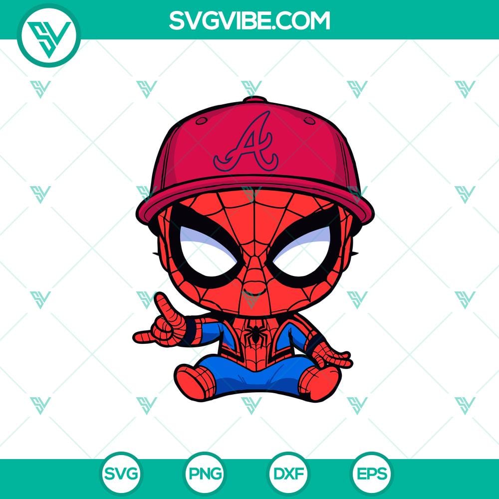 baby-spiderman-baseball-atlanta-braves.jpg Baby Spiderman Atlanta Braves Baseball SVG, superhero and Atlanta Braves mashup design perfect for Cricut projects, SVG and PNG formats included.