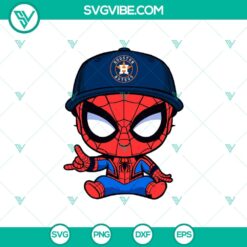 Baby Spiderman Houston Astros baseball SVG design, perfect for MLB fans, suitable for Cricut crafting.