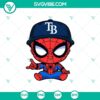 Baby Spiderman Tampa Bay Rays baseball SVG, featuring Spiderman in MLB team gear, perfect for sporty Spiderman fans.