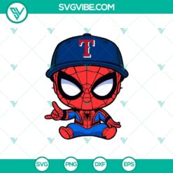 Baby Spiderman Baseball Texas Rangers SVG, Superhero MLB Baseball design inspired by Marvel, ideal for Cricut machines.
