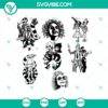 Beetlejuice characters SVG with horror movie theme, suitable for Cricut, featuring iconic Beetlejuice characters.