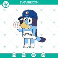 Bluey Houston Astros baseball SVG featuring cartoon design for MLB fans, perfect for Cricut projects.