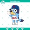 Bluey Cincinnati Reds baseball design SVG for Cricut, featuring sporty theme in MLB team colors. Great for crafting projects.