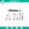 Halloween themed SVG of Ghost Family with Pets, customizable for Cricut, featuring spooky name lettering. Great for Halloween crafts.
