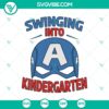Captain America superhero design for kindergarten SVG with back-to-school theme. Perfect for first day of school projects.