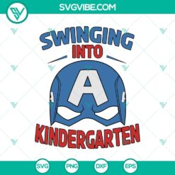 Captain America superhero design for kindergarten SVG with back-to-school theme. Perfect for first day of school projects.
