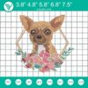 Chihuahua head embroidery design for machine, cute small dog file, ideal for crafting projects.