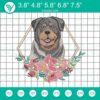 Flower Rottweiler Dog Embroidery Design showcasing a stunning floral pet pattern for embroidery enthusiasts.