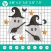 Ghost Witch Halloween embroidery design featuring a spooky and cute stitch pattern, perfect for Halloween crafts and projects.