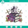 Dragon Bookish Halloween SVG with a fantasy pile of books and dragon design for Cricut crafting, in SVG and PNG formats.
