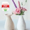 Crochet vase tutorial PDF pattern & video guide for crocheting a large vase. Step-by-step instructions for crafting a decorative vase.