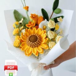 Sunflower and Rose Arrangement &ndash; PDF Pattern with Video Tutorial