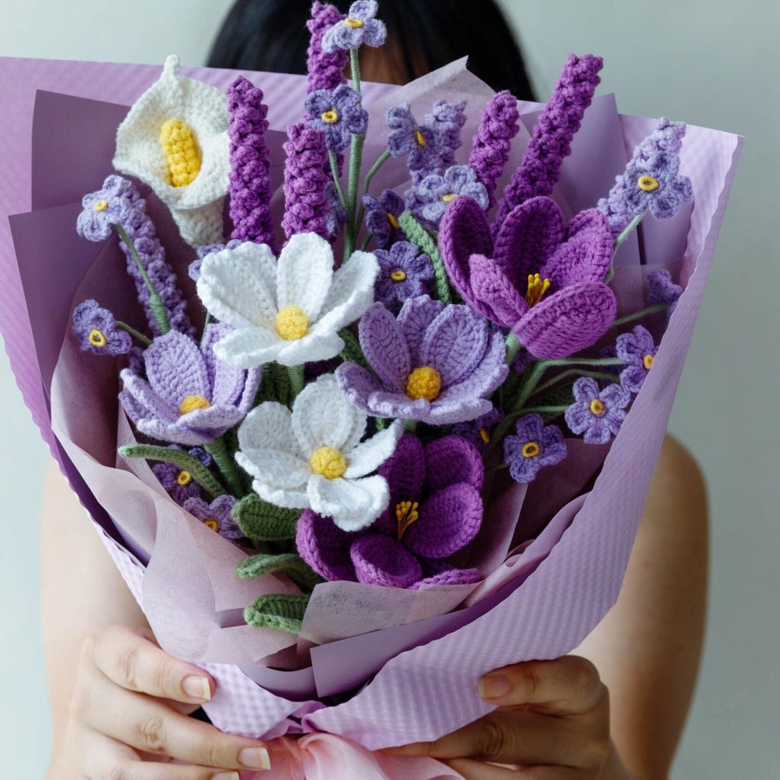 Lavender and Gesang Flower Arrangement – PDF Pattern with Video Tutorial Lavender and Gesang Flower Arrangement – PDF Pattern with Video Tutorial